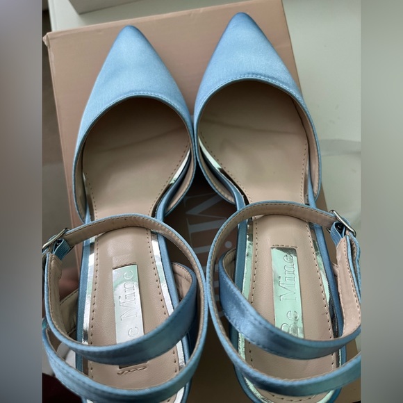 Be Mine Neima Block Heeled Shoes in Pale Blue Satin from ASOS (Size US 5/UK 3) - Picture 4 of 12